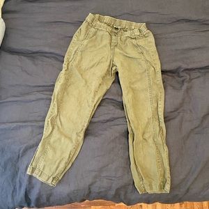 Olive Green 100% Linen Pants